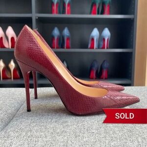 Christian Louboutin Décolleté (Kate) 100, Burgundy Red EU38.5 (fits a US7.5/US8)